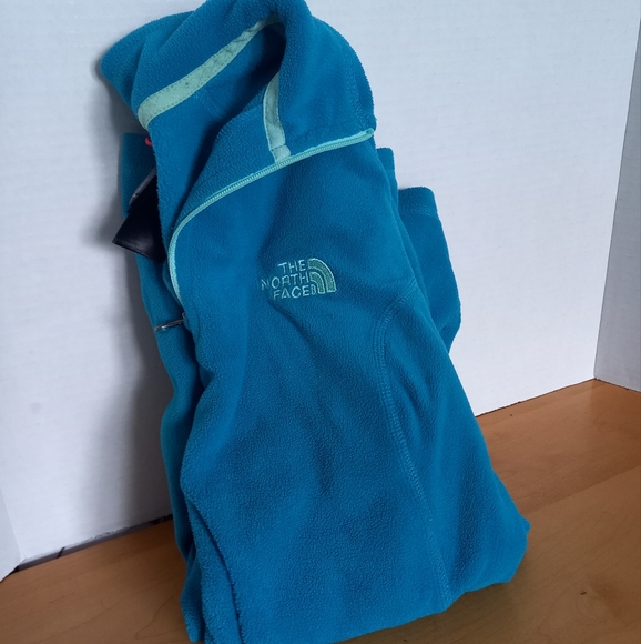 Women's northface fleece teal Pullover sweater jacket size small 1/4 zip S - Picture 8 of 12